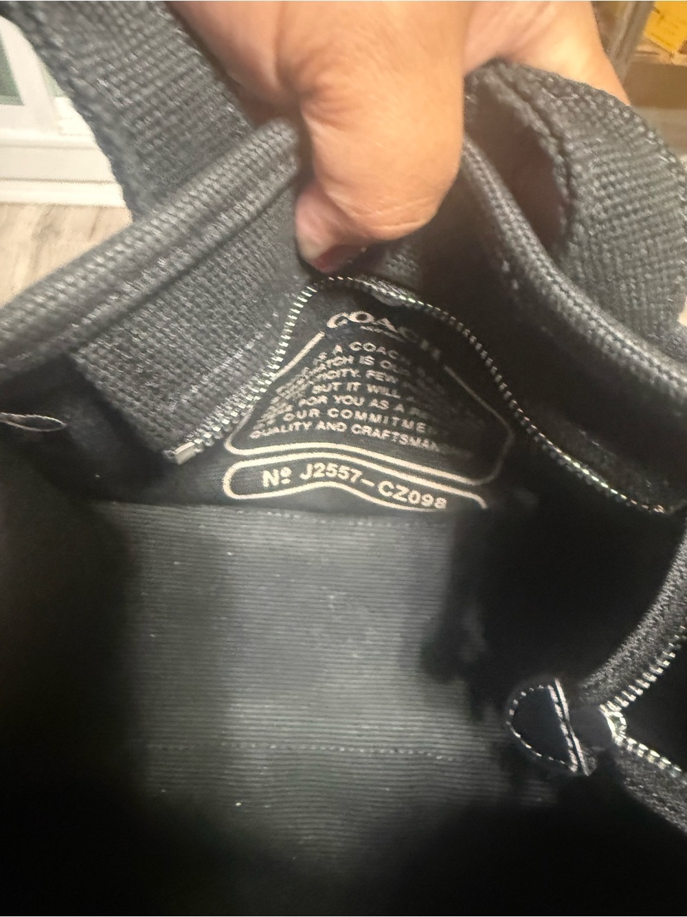 Coach New York Black Canvas Mini Tote with Gold Logo - Picture 7 of 8